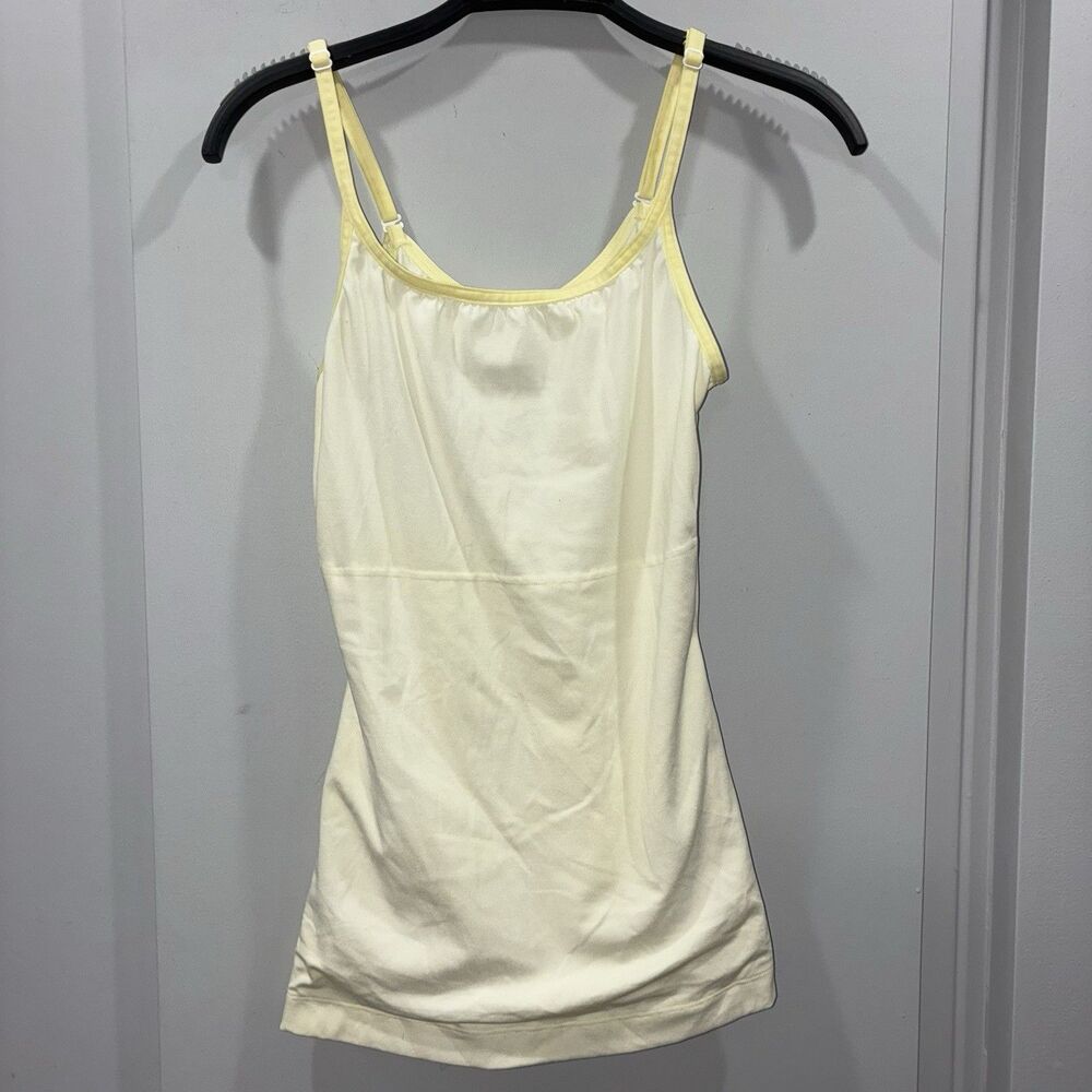 Y2K Maidenform Yellow Built In Bra Adjustable Strap Smoothing Long Tank Top L